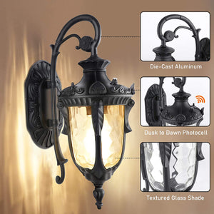 Outdoor house lights wall mount black arm dusk to dawn outdoor lighting