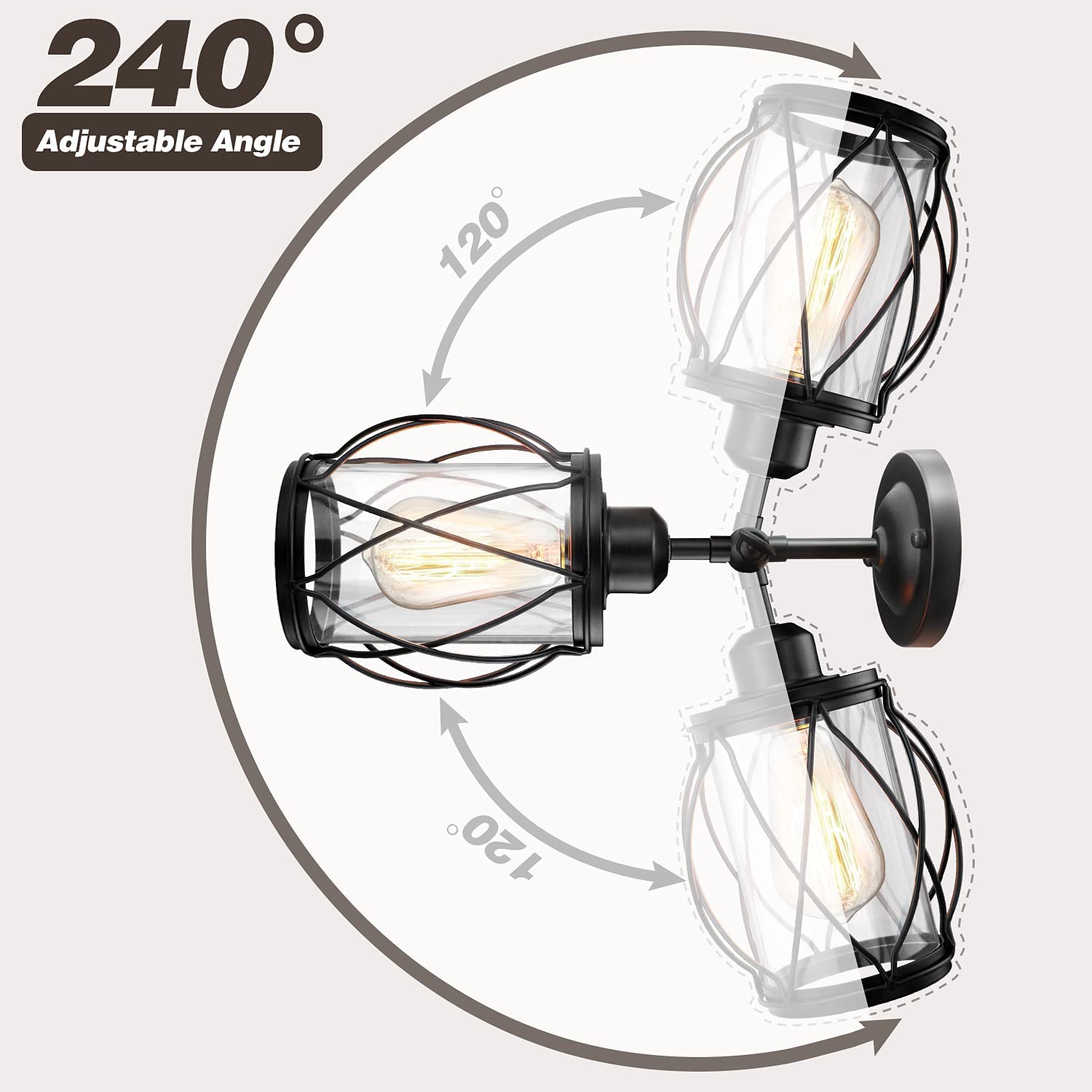 2 pack plug in wall lamp wire cage wall sconce