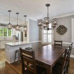 Rustic pendent lights in kitchen Industrial Crystal