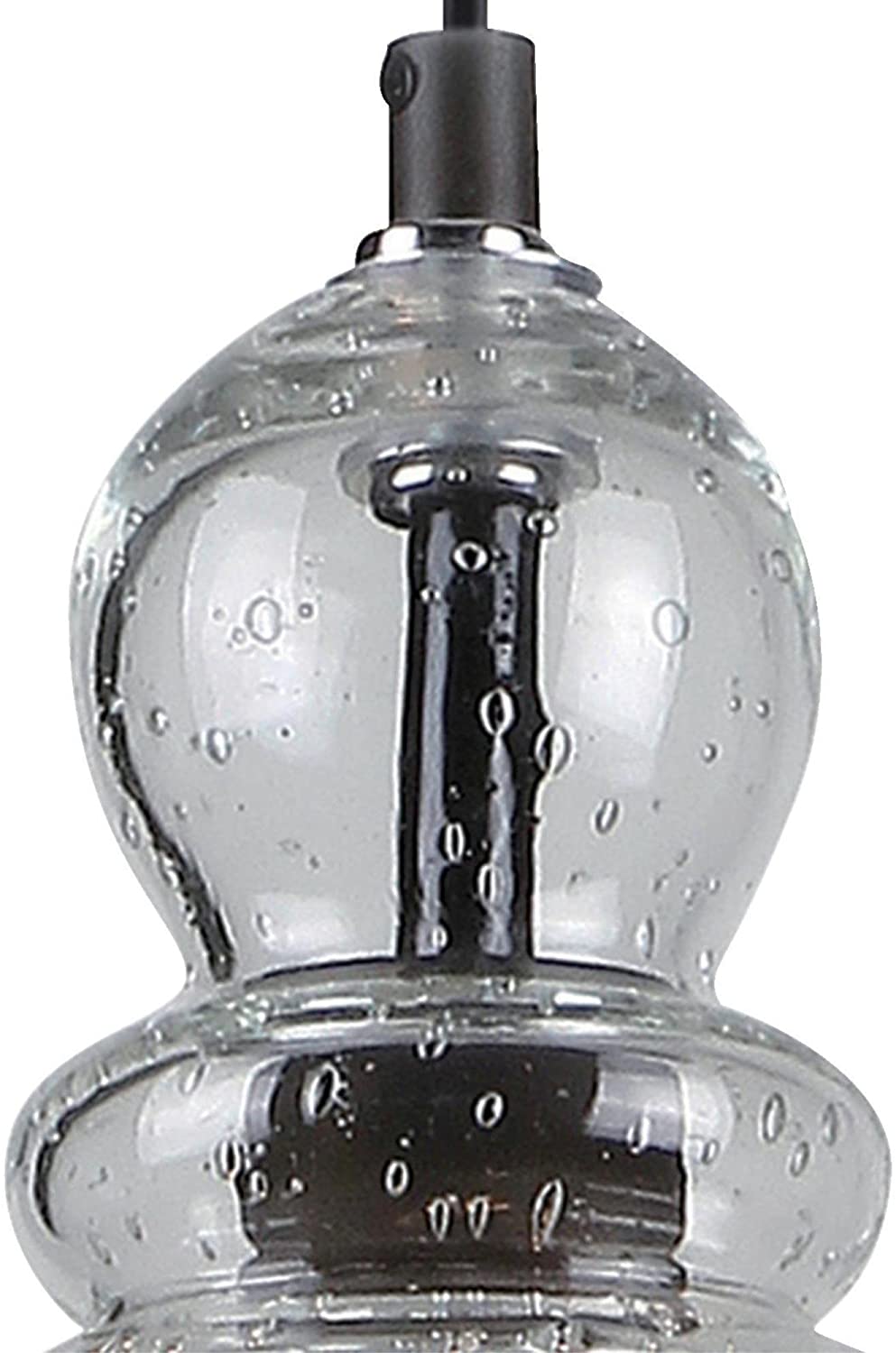 Indoor seeded glass industrial pendant lamp light black color