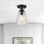 Mini seeded glass ceiling light black vintage ceiling lamp