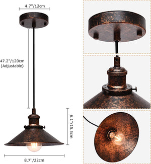 Farmhouse pendant light industrial hanging lamp fixture