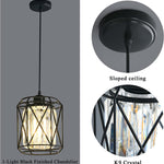 Mini pendant light fixture crystal cage pendant lamp