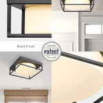 12 inch LED ceiling light black ceiling lamp with frosted glass shade