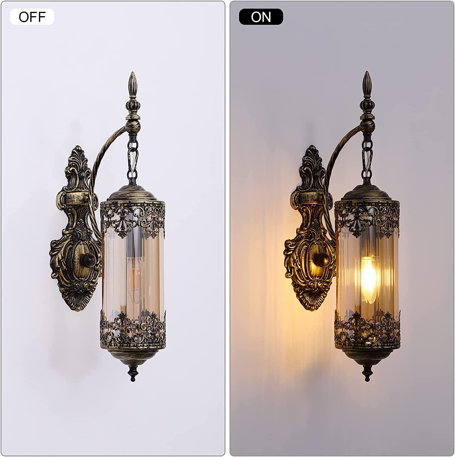 Rust glass wall sconce vintage industrial wall lamp