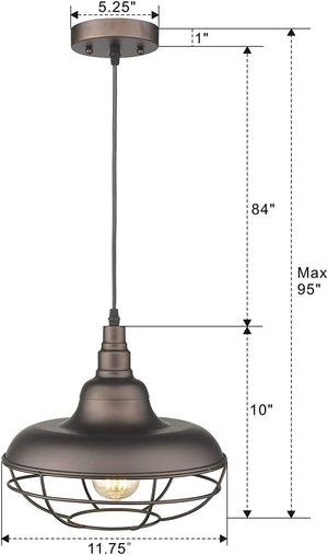 Cage farmhouse pendant light vintage farmhouse light fixtures with Oil rubbed bronze finish