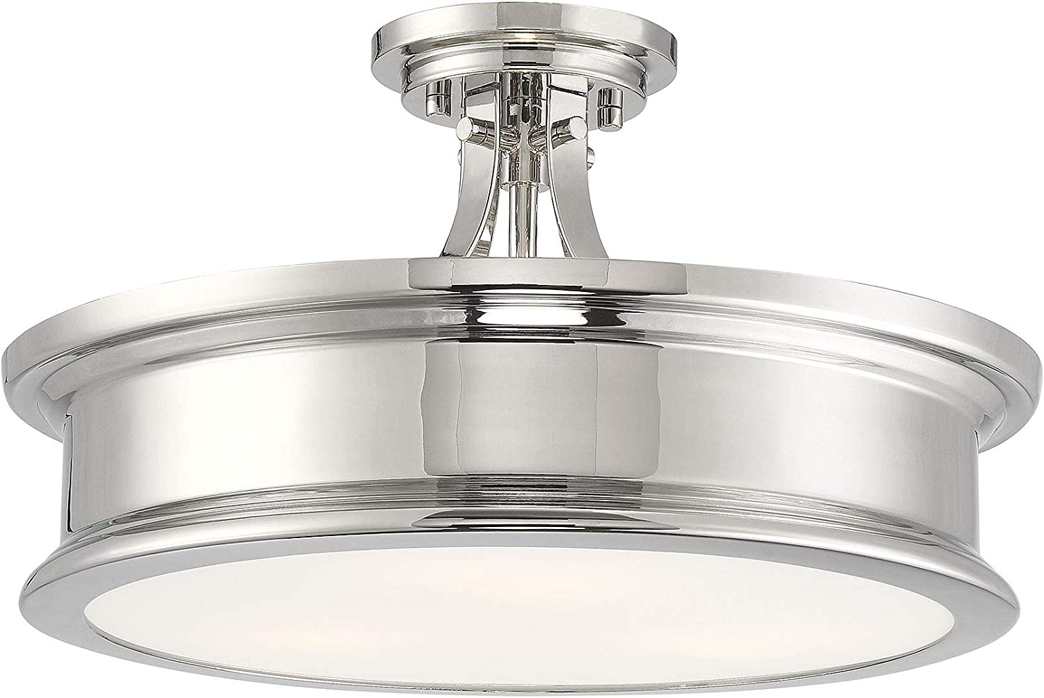 3 light semi flush mount ceiling light modern nickel ceiling lamp