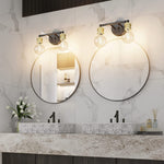 2 light farmhouse lighting fixture black gold vanity wall sconce lighting