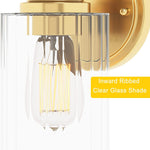 1-Light golden wall light sconces Cylinder Glass wall lamp