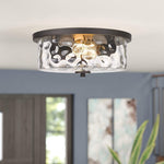 2 light flush mount light industrial glass ceiling light fixture