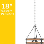 3 light wood chandelier farmhouse island pendant light fixture