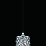 1 light adjustable crystal pendant light modern chrome pendant lamp