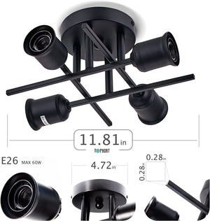 4 light sputnik ceiling light fixture black room lights