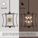 6 light black and gold chandelier sputnik dining pendant light