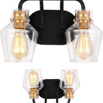 2 light black wall light fixture vintage glass wall sconce over mirror