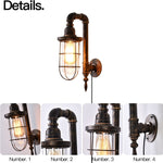 Industrial plug in wall light fixture vintage glass wall lamp