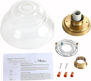 Farmhouse glass semi flush mount ceiling light industrial close to ceiling light with glass shade
