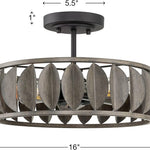 3 light modern semi flush mount light black wood left design ceiling light fixture