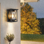 Outdoor lanterns for front porch  patio wall light fixture with seeded glass shade