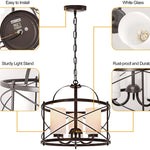 Round  kitchen lights ceiling hanging chandelier vintage industrial cage hanging light