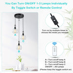 3 light remote contral on/off toggle switch plug in glass chandelier pendant light