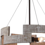 4 light farmhouse chandelier industrial black pendant light with wood style finish