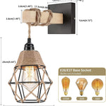 Farmhouse wall sconce black rust cage wall light fixture