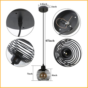 Industrial hanging ceiling light Over Island cage black pendant light fixture