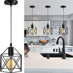 Vintage bar light fixtures ceiling hanging basket cage pendant light