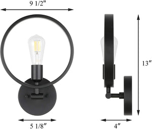 Industrial round wall light simplicity black wall sconce