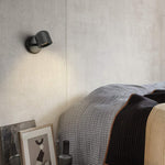Modern adjustable wall sconce black LED aluminum bedside reading lighting
