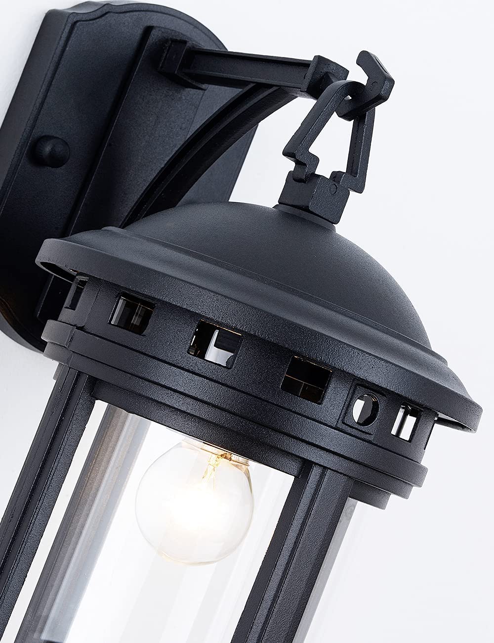 Modern  black wall sconce outdoor wall lantern with glass shade