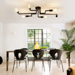 6 light semi flush ceiling lights vintage black mount ceiling lamp