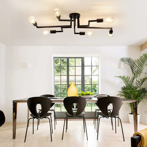 6 light semi flush ceiling lights vintage black mount ceiling lamp