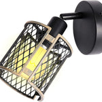 Adjustable black wall lamp grid black swing arm wall sconce