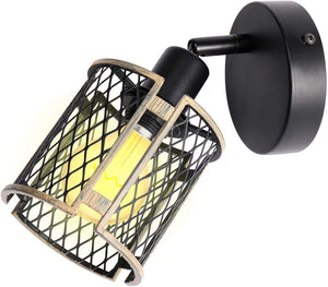 Adjustable black wall lamp grid black swing arm wall sconce