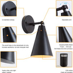 Black wall sconces set of two farmhouse swing arm wall light fixture
