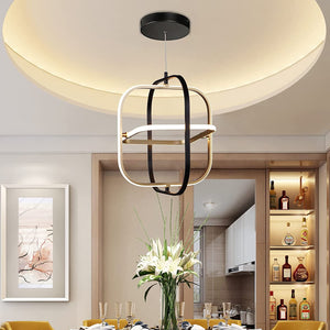 Modern led pendant light adjustable cage hanging ceiling light fixture