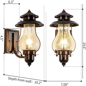 Outdoor vintage lantern glass dusk to dawn outdoor lighting