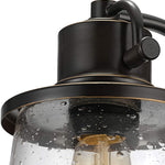 Vintage wall mount light fixture indoor seeded glass wall sconce with oil rubbed bronze finish