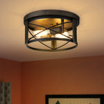 2 light modern semi flush mount light fixture cage close to ceiling light fixtures
