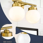 2 light globe wall sconce gold bathroom vanity wall light fixture