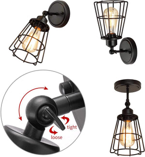 2 pack plug in wall sconce swing arm cage wall light