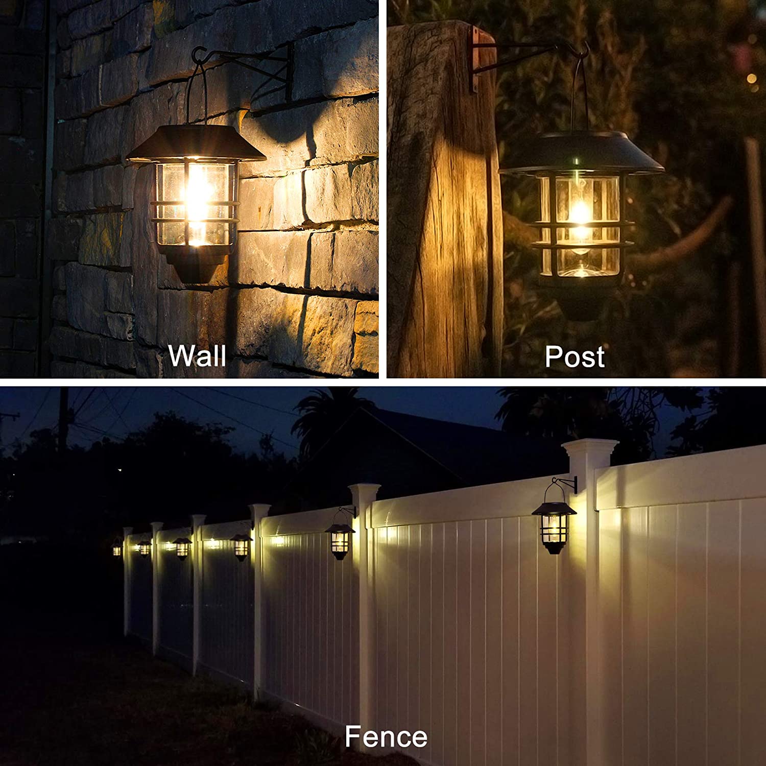 2 pack hanging solar lights outdoor hanging lantern