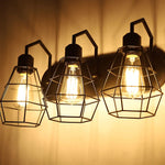 3 light rustic wall light black cage wall light fixture