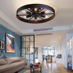 6 light E12 round flush mount ceiling light fixture industrial black farmhouse ceiling lamp