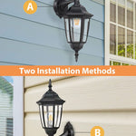 2-pack porch wall light fixture black outdoor wall sconce