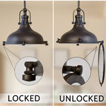 Farmhouse barn hanging lamp with Oil-Rubbed Bronze Finish glass lens pendant light