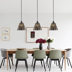 Black Pendant Lights Fixture Adjustable hollow-carved Hanging Light