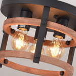 3 light rustic industrial wood close to ceiling lights farmhouse black ceiling lamp